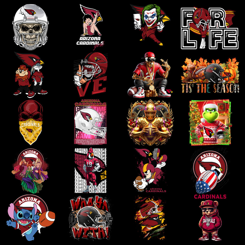 48 Arizona Cardinals V1 Football Designs Bundle PNG