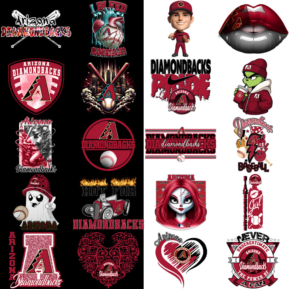 64 Arizona Diamondbacks Baseball Designs Bundle PNG