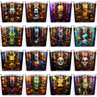 Load image into Gallery viewer, 99 3D Horror Cartoon Tumbler Wrap Designs Bundle JPG
