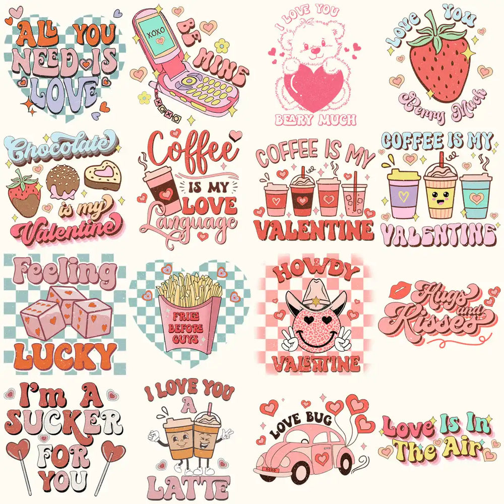 35 Retro Valentine Designs Bundle Png