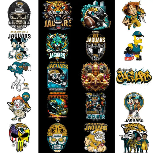 49 Jacksonville Jaguars V1 Football Designs Bundle PNG