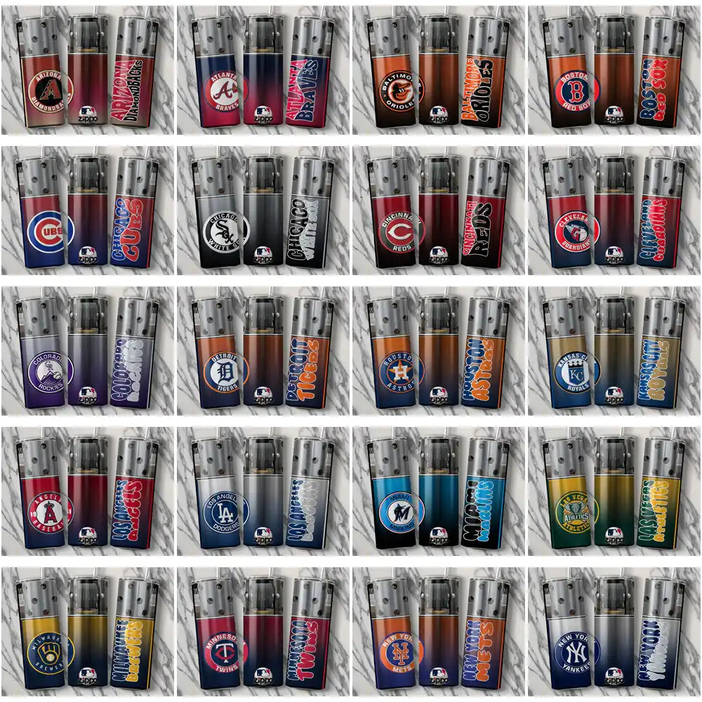 30 Baseball Teams Zippo Lighter Tumbler Wrap Bundle JPG