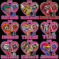 Lade Bild in die Galerieansicht, 65 Go College Football NCAA Teams Pink October Heart Designs Bundle PNG
