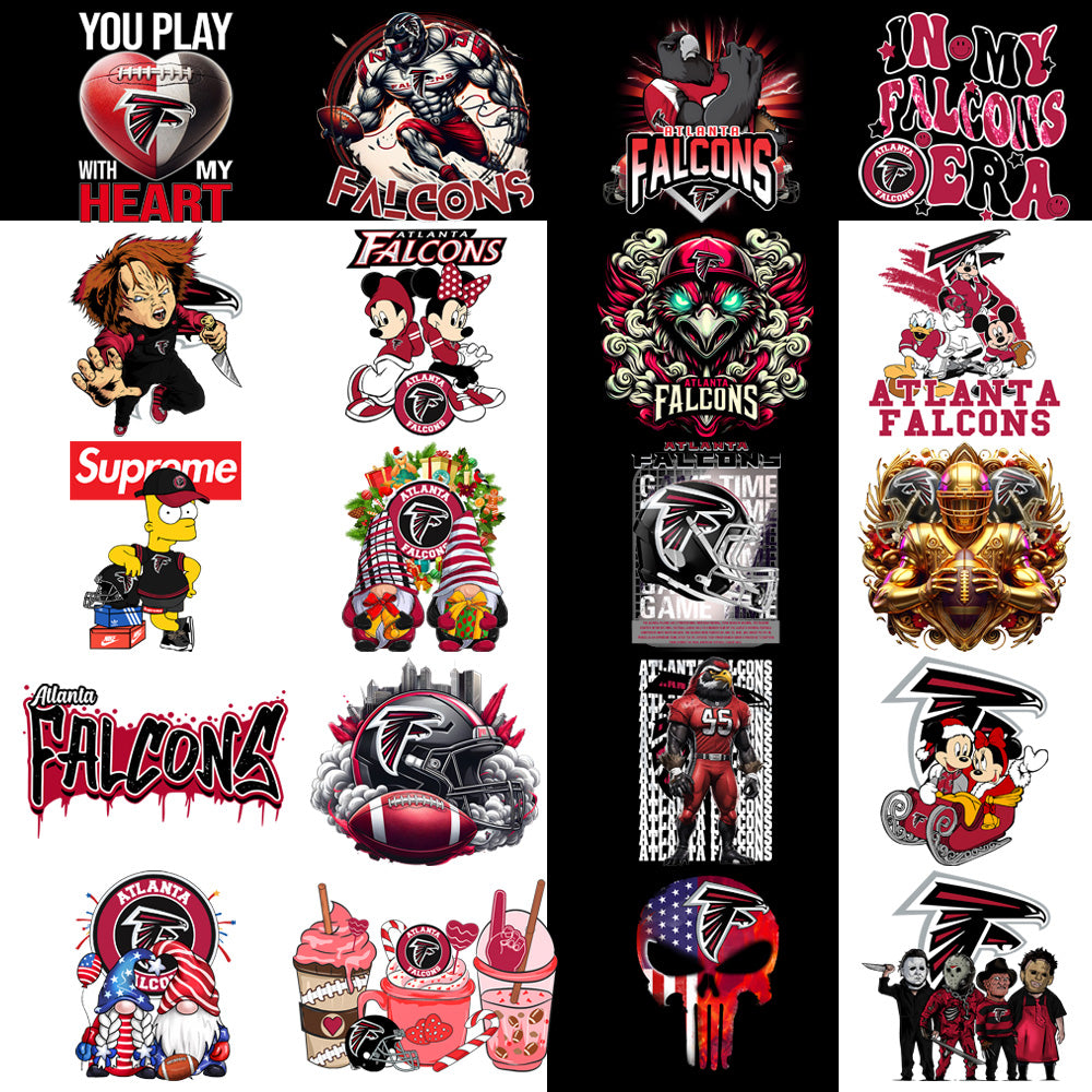 48 Atlanta Falcons V1 Football Designs Bundle PNG