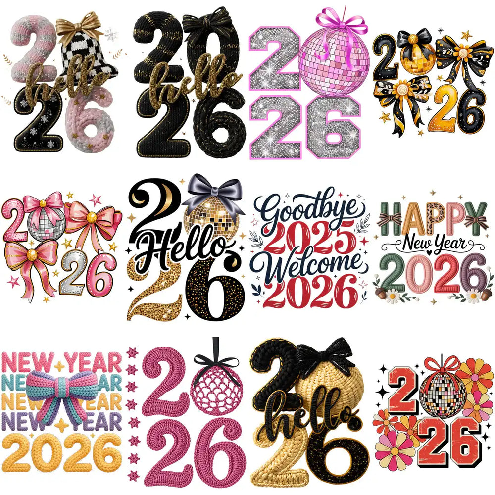 60 Happy New Year 2026 Designs Bundle PNG