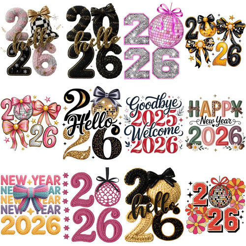 60 Happy New Year 2026 Designs Bundle PNG
