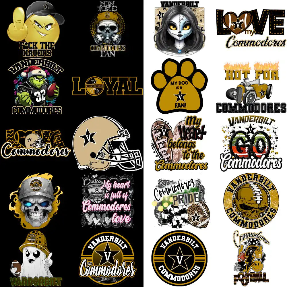36 Vanderbilt Commodores Designs Bundle PNG