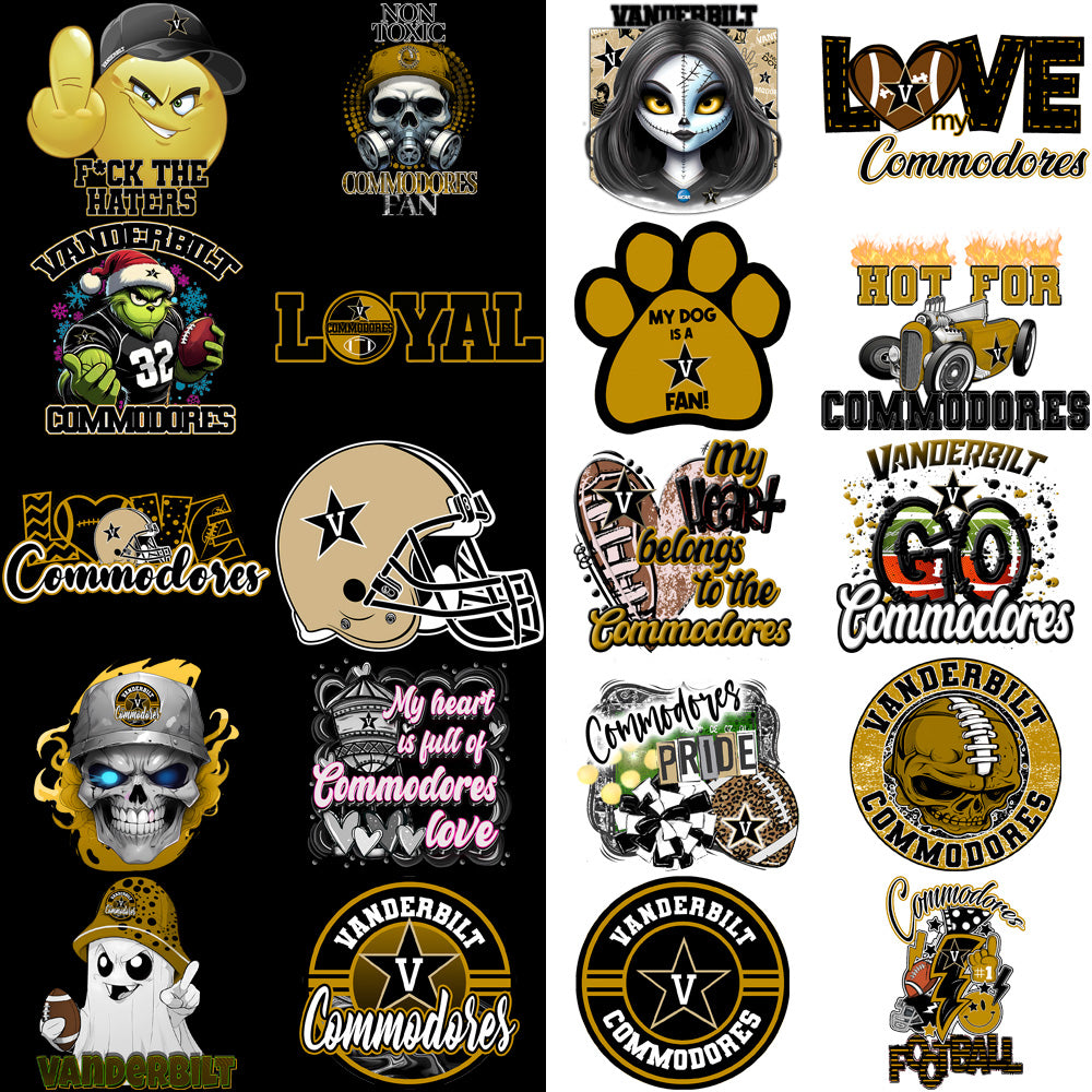 36 Vanderbilt Commodores Designs Bundle PNG