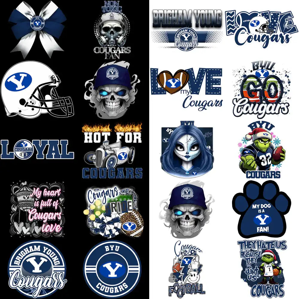 32 BYU Cougars Designs Bundle PNG