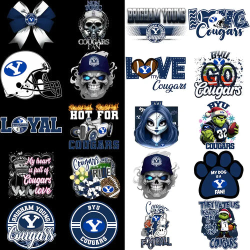 32 BYU Cougars Designs Bundle PNG