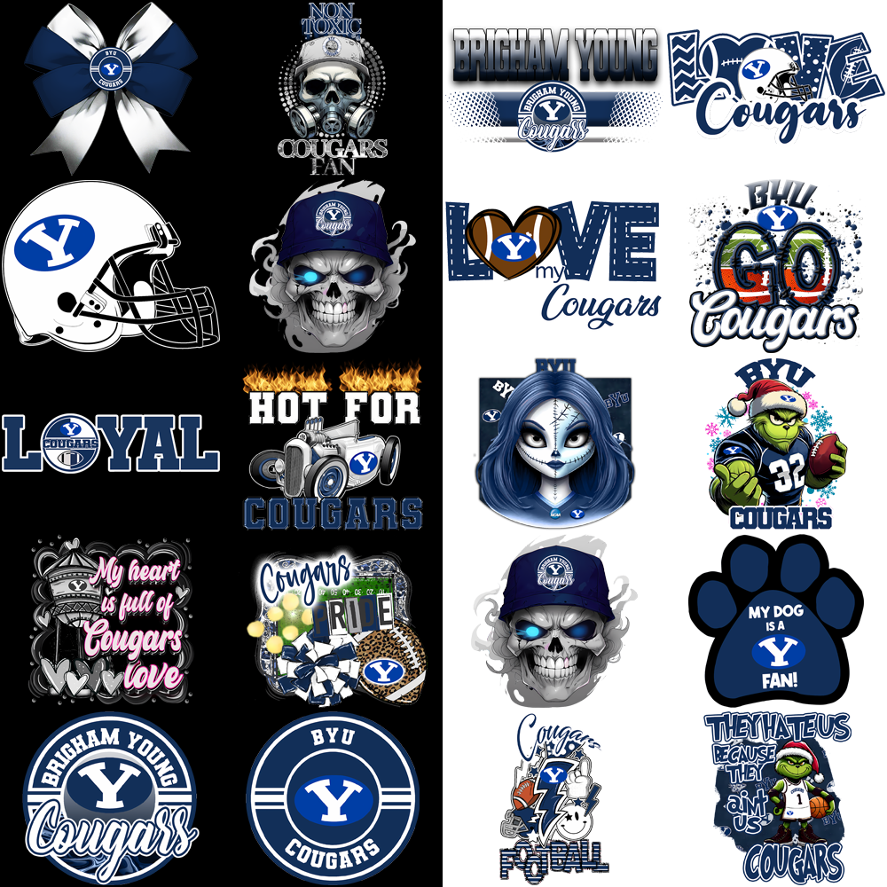 32 BYU Cougars Designs Bundle PNG