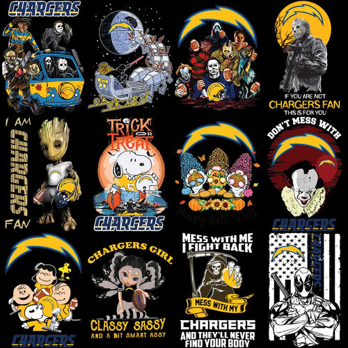 100 Chargers MEGA Los Angeles Football Team Designs Bundle PNG