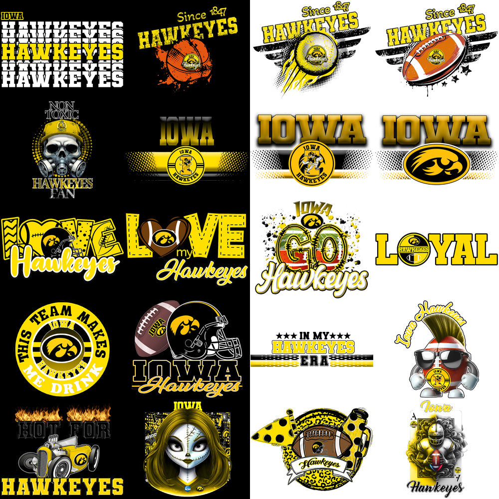 77 Iowa Hawkeyes Designs Bundle PNG