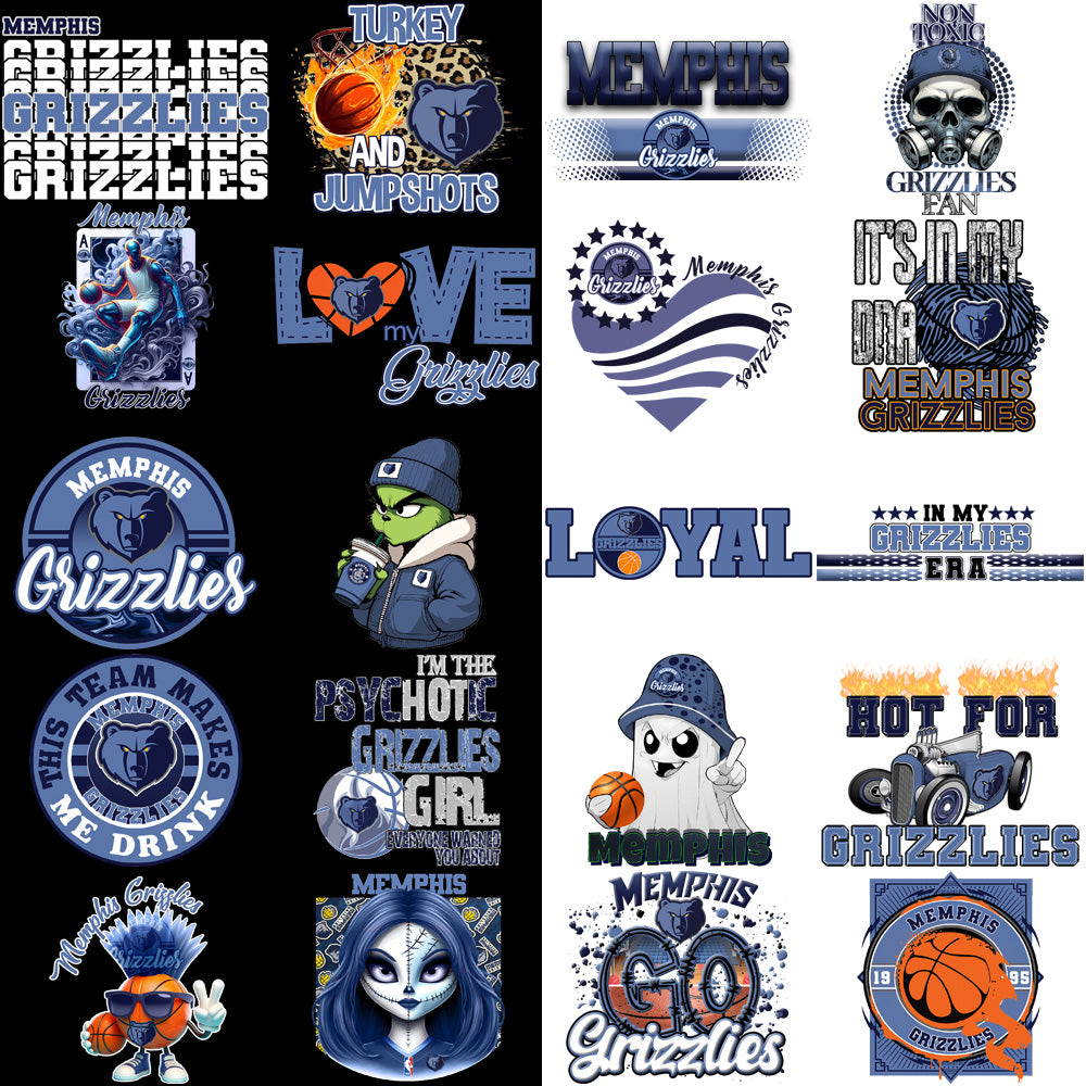 56 Memphis Grizzlies Basketball Designs Bundle PNG