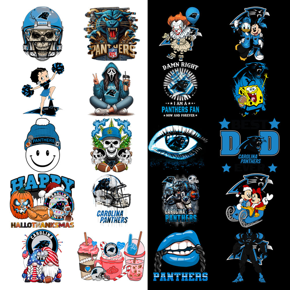 47 Carolina Panthers V1 Football Designs Bundle PNG