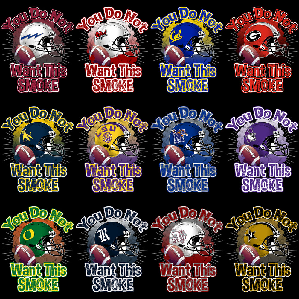 125 College Football You Do Not Want This Smoke Helmet PNG Designs Bundle