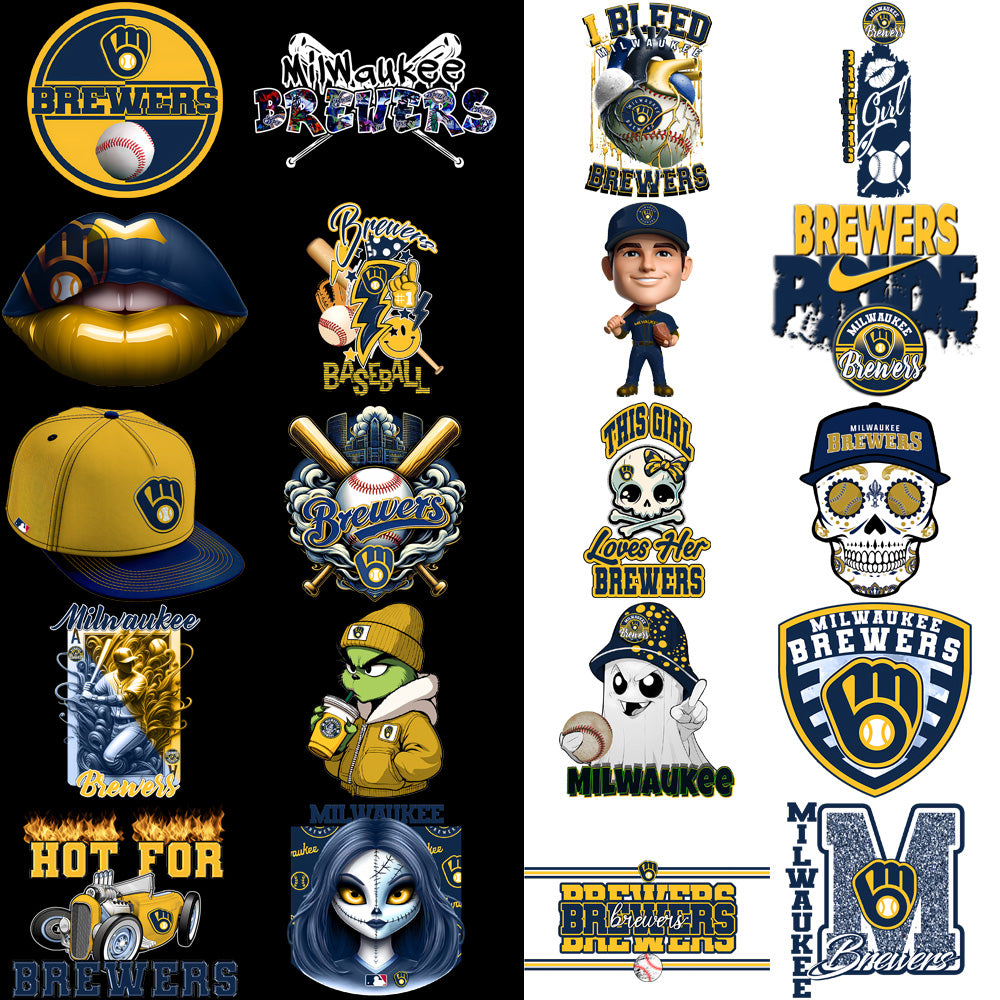 67 Milwaukee Brewers Baseball Designs Bundle PNG