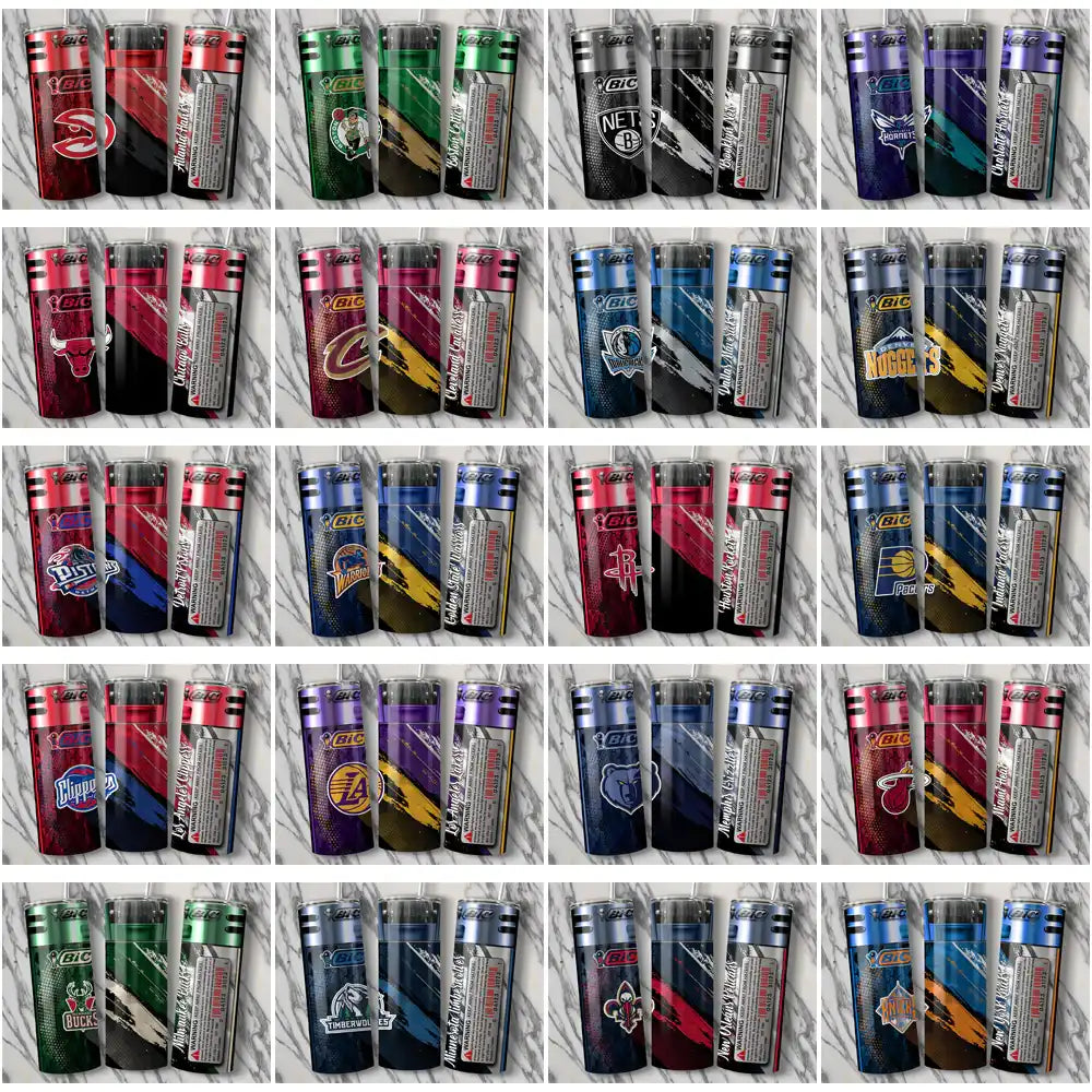 30 Basketball Teams BIC Lighter Tumbler Wrap Bundle JPG