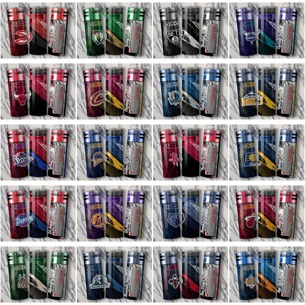 30 Basketball Teams BIC Lighter Tumbler Wrap Bundle JPG