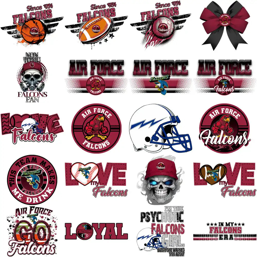 70 Air Force Falcons Designs Bundle PNG