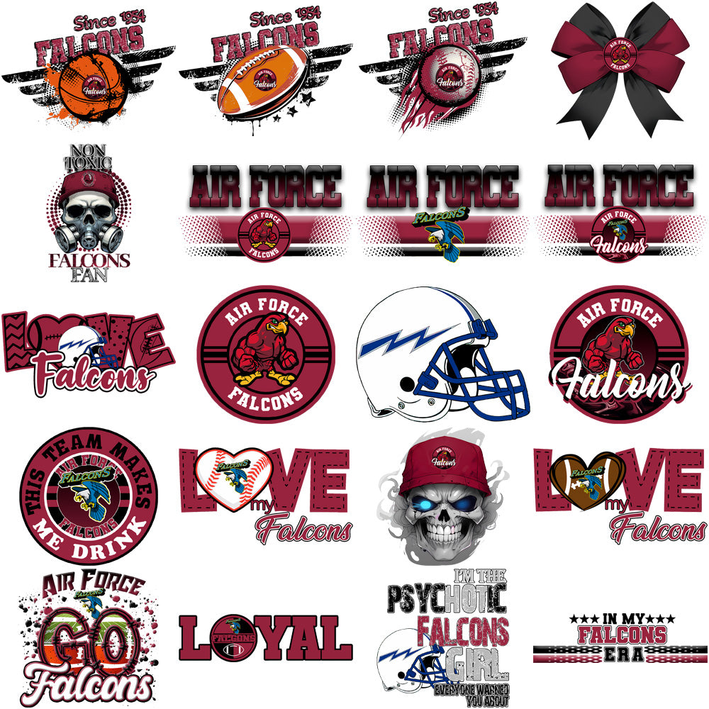 70 Air Force Falcons Designs Bundle PNG