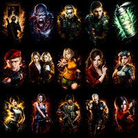 Load image into Gallery viewer, 110 Resident Evil Gaming Streetwear Halftone Designs Bundle PNG
