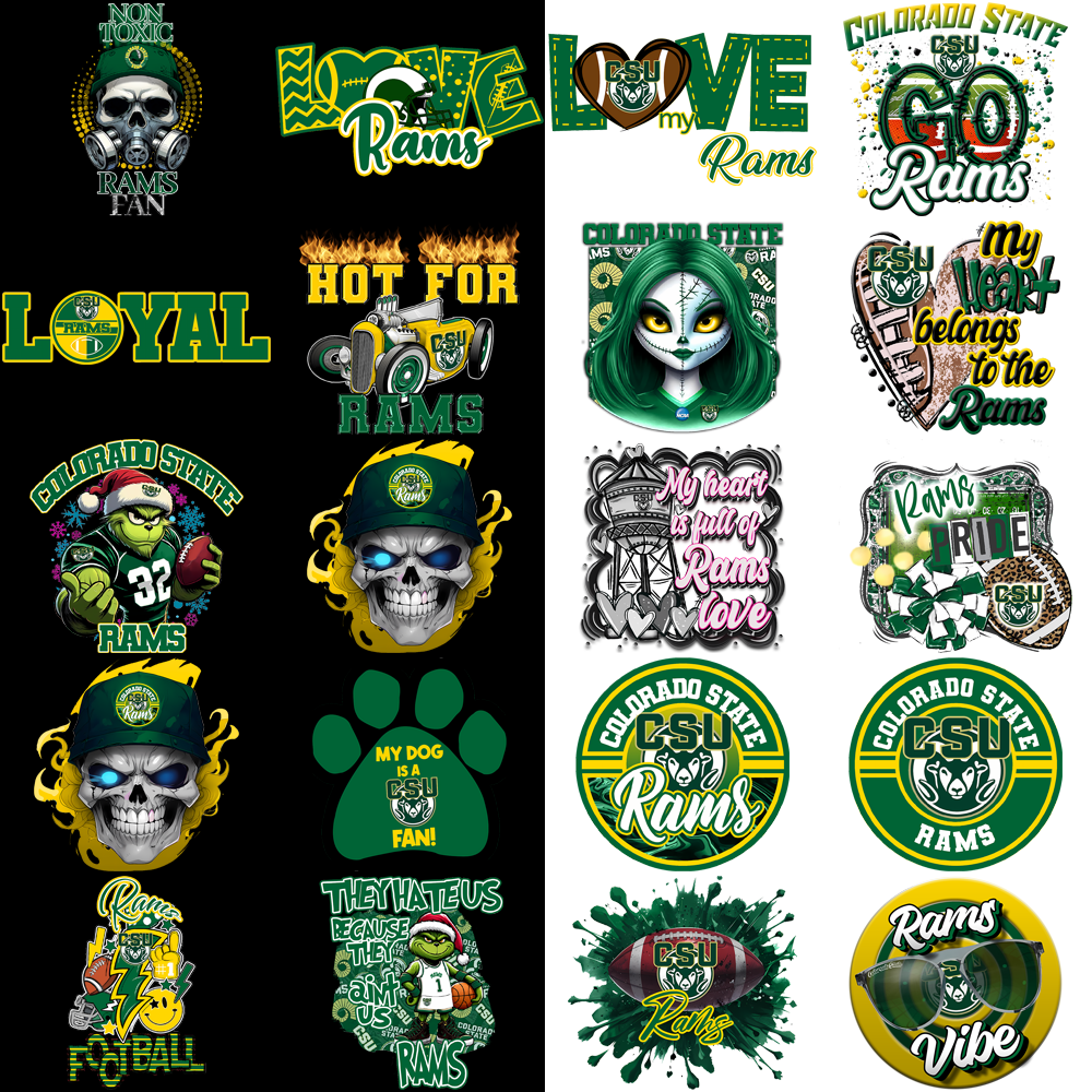 30 Colorado State Rams Designs Bundle PNG