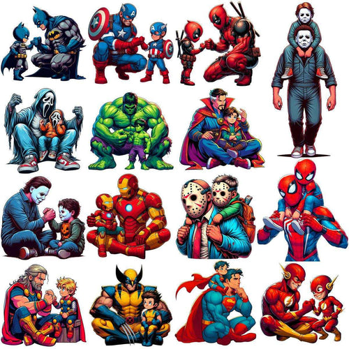 70 Superheld Papa Vatertag Designs Bundle PNG