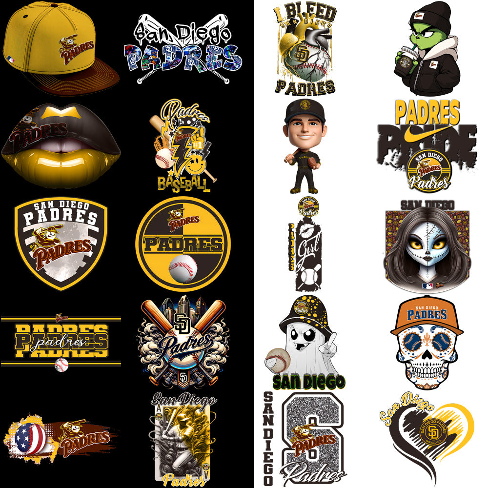 61 San Diego Padres Baseball Designs Bundle PNG