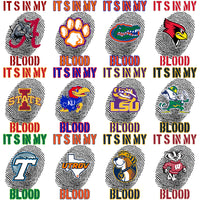 Load image into Gallery viewer, 128 College NCAA In My Blood Fingerprint DNA Logos PNG Designs Bundle

