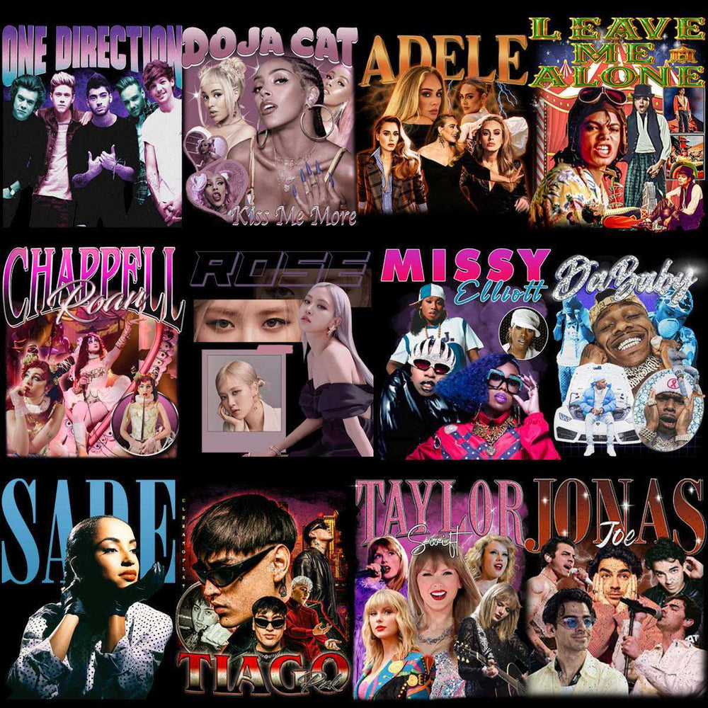56 Music Stars Bootleg Artists Mixed Designs Bundle PNG