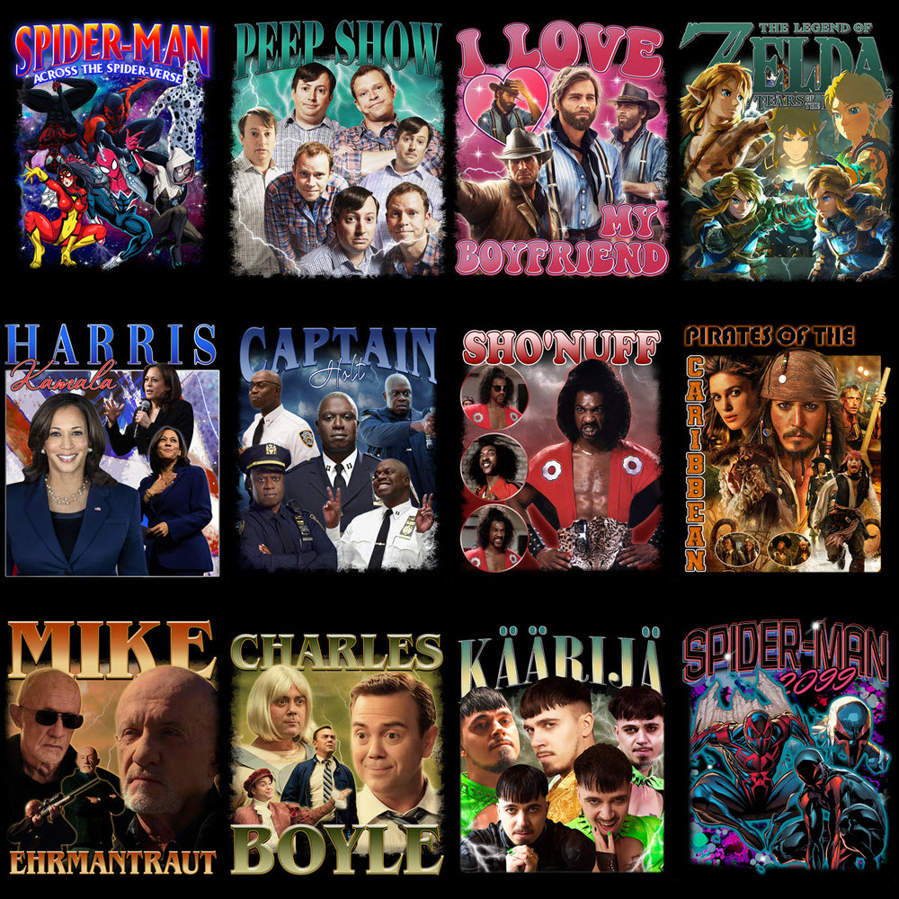 50 Celebrity Fan Mixed Bootleg V1 Designs Bundle PNG