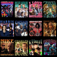 Load image into Gallery viewer, 50 Celebrity Fan Mixed Bootleg V1 Designs Bundle PNG

