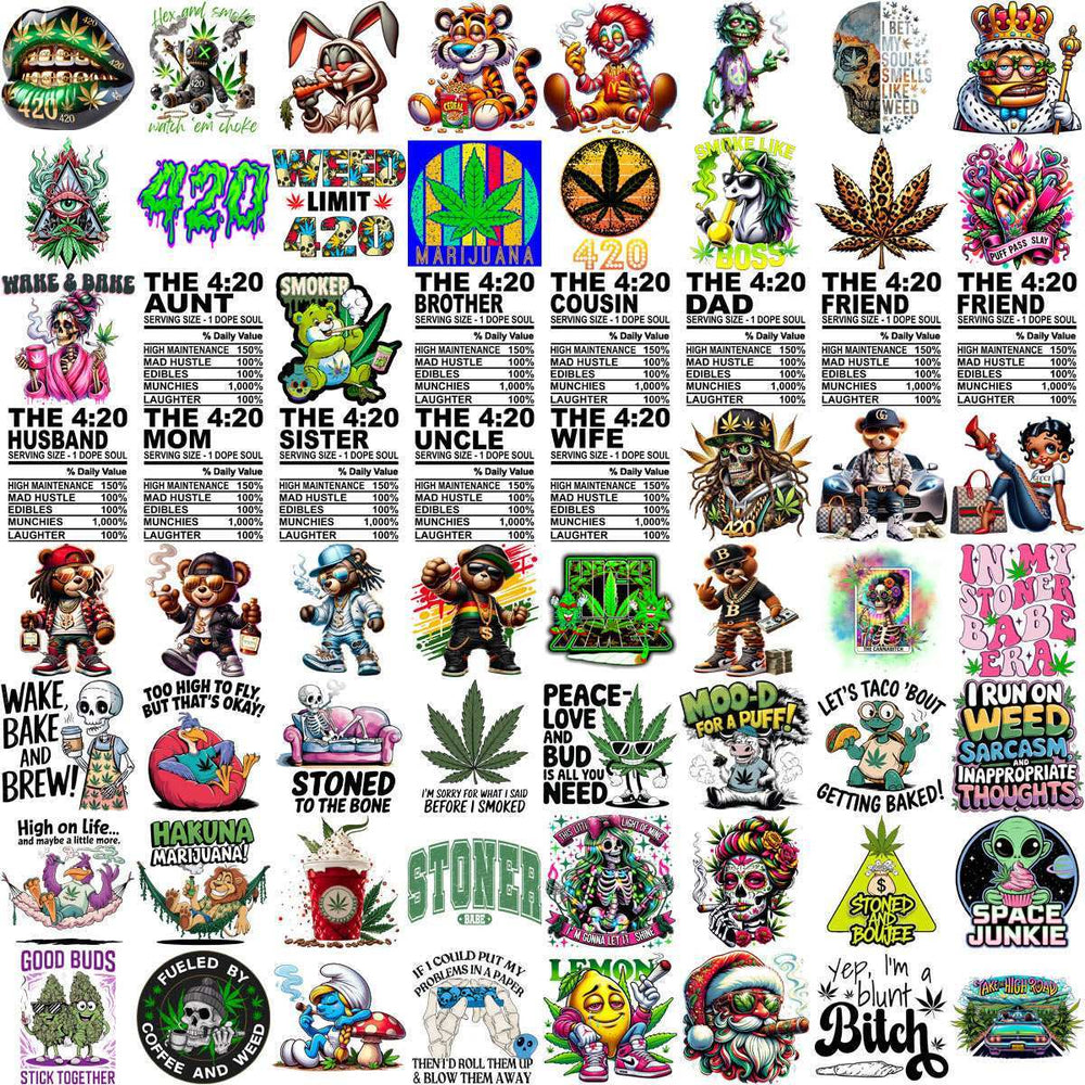 300 Weed Dope 420 Cannabis Marijuana Designs Bundle PNG