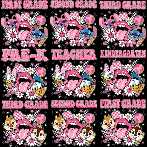 18 Back to School Kids Cartoon Couples Designs Bundle PNG