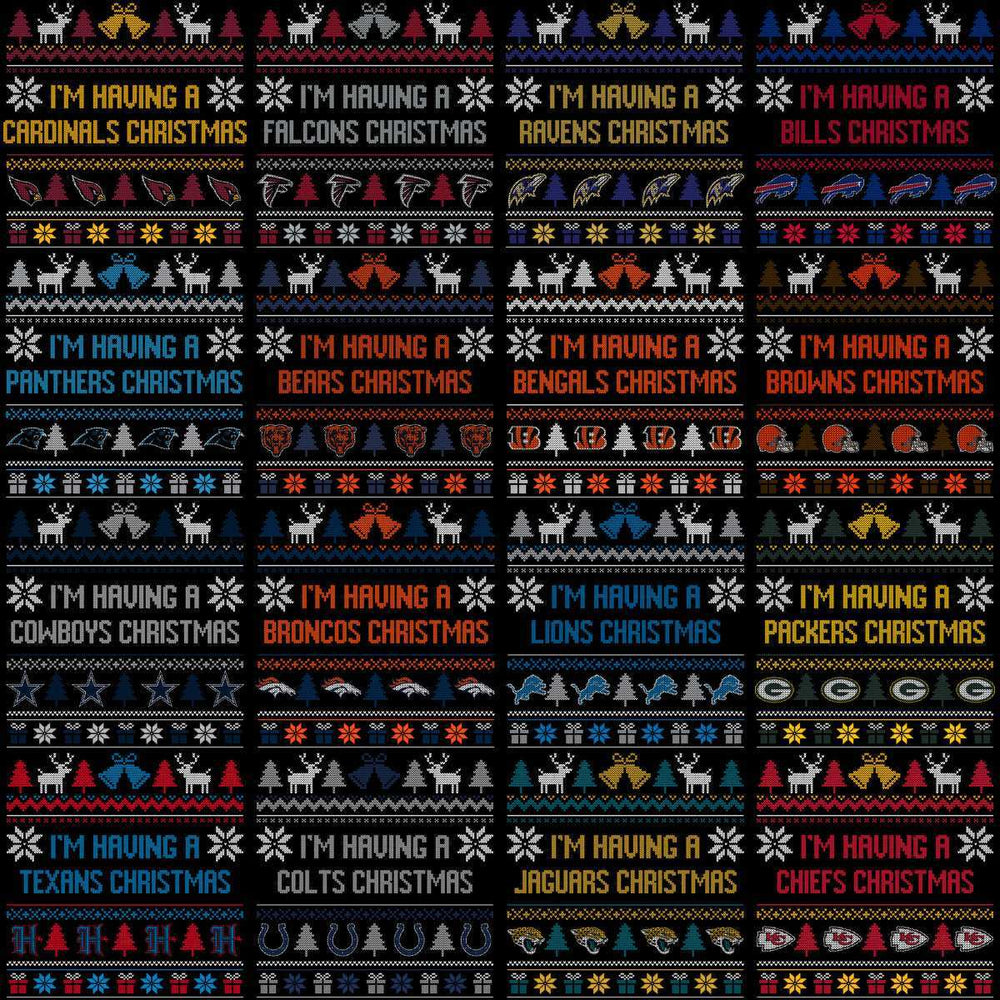 32 Ugly Christmas Sweater Football Teams Designs Bundle PNG