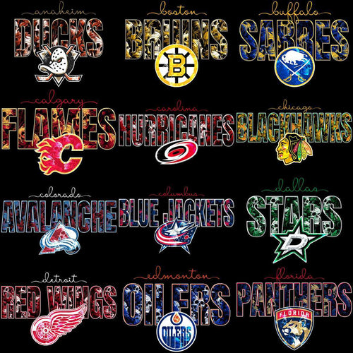 32 Ice Hockey Teams Gothic Skulls Designs Bundle PNG