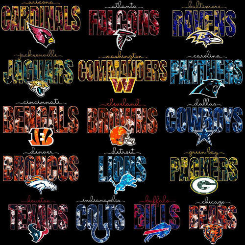 32 Football Teams Gothic Skulls Designs Bundle PNG