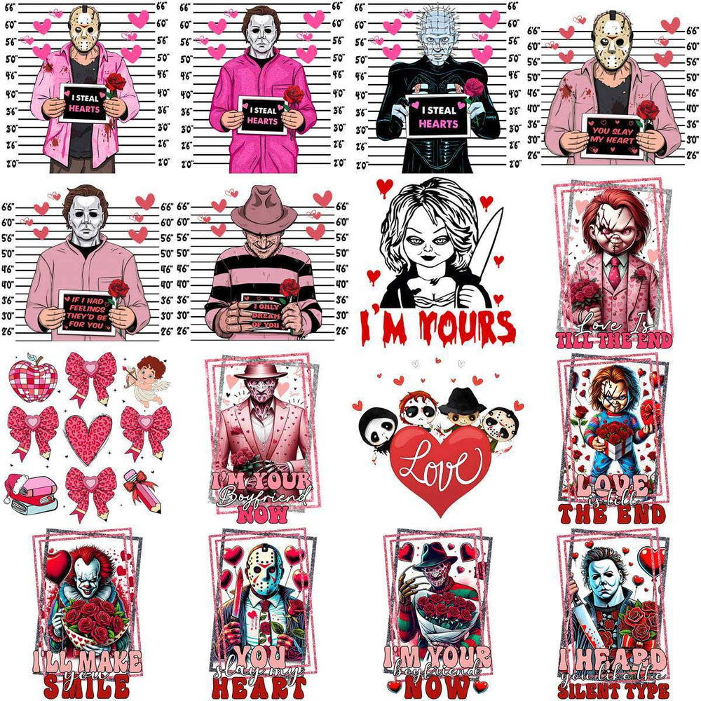 99 Valentine Horror Slashers Mega Designs Bundle PNG
