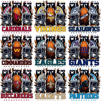 Load image into Gallery viewer, NFL team helmets and footballs with team logos for print designs
