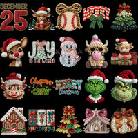 Load image into Gallery viewer, 120 Cartoons CHRISTMAS Yarn Style Designs Bundle PNG
