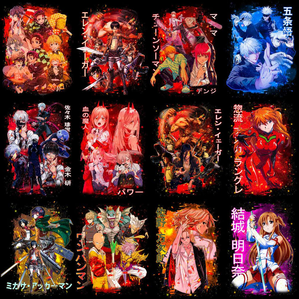 30 Anime Manga Mix V1 Designs Bundle PNG