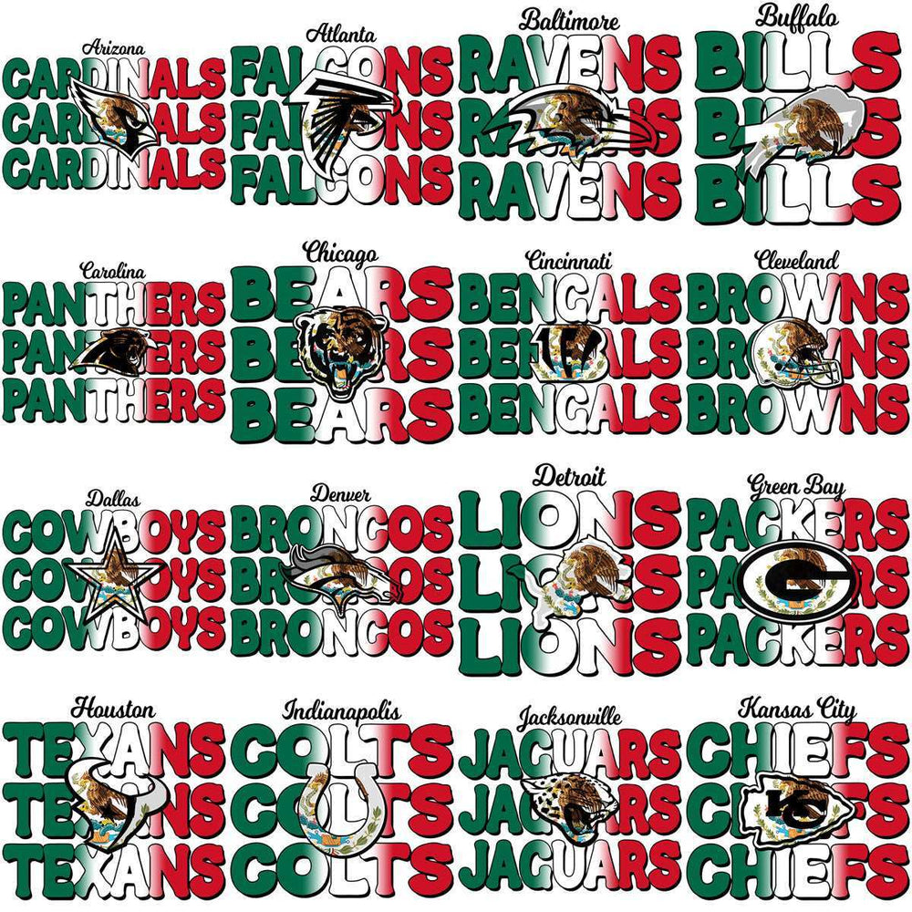 32 Mexico Heritage Football Teams Mexican Designs Bundle PNG