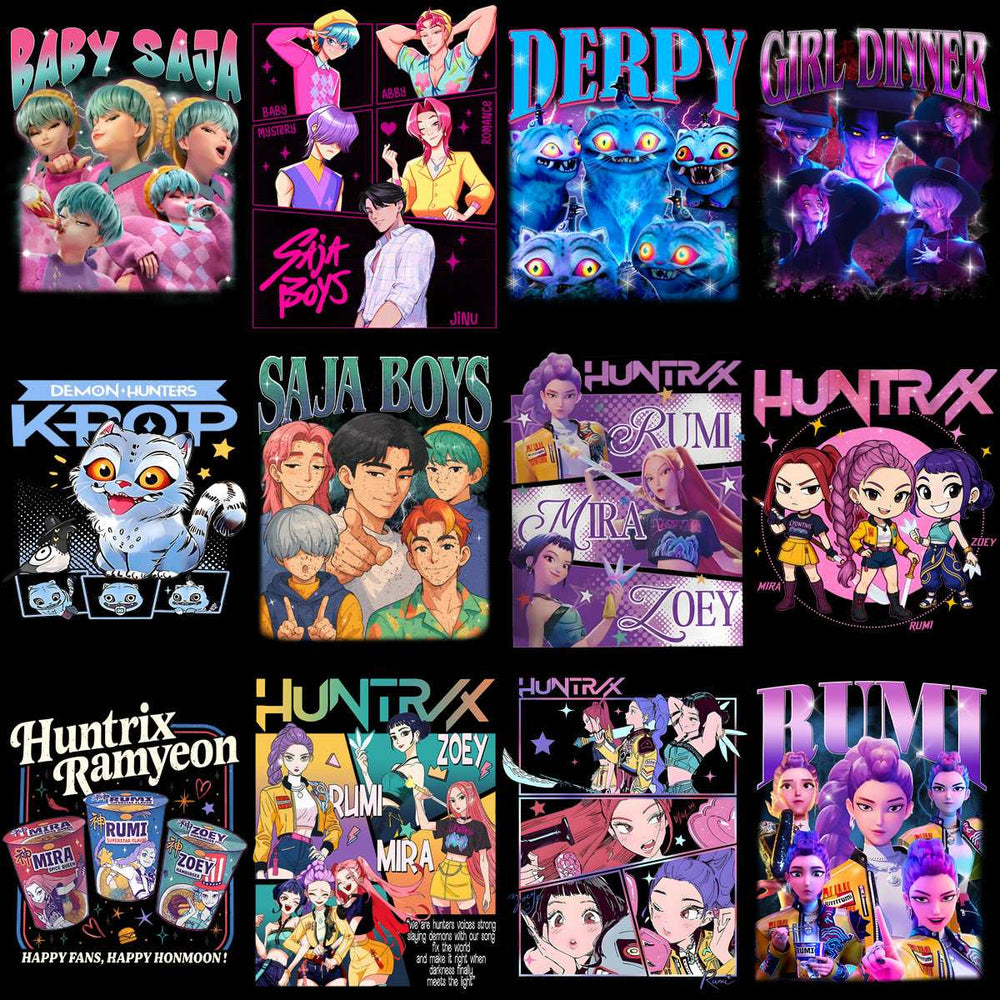 120 KPOP Saja Movie Demon Hunters Designs Bundle PNG