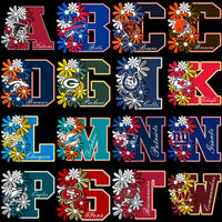 Load image into Gallery viewer, NFL team logos styled with floral designs for DTF/DTG and embroidery projects
