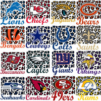 Load image into Gallery viewer, 32 Football Logo Teams Leopard Pattern Designs Bundle PNG
