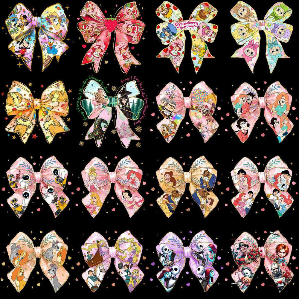 70 Events & Cartoon Bow Designs Bundle PNG