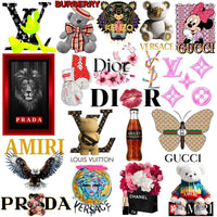 Load image into Gallery viewer, Luxury brand designs including Dior, Gucci, Louis Vuitton, and Versace for DTF/DTG and embroidery projects.
