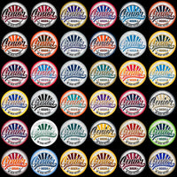 Lade Bild in die Galerieansicht, Senior 2026 class designs with vibrant colors and retro sunburst patterns for DTF, DTG, and embroidery.
