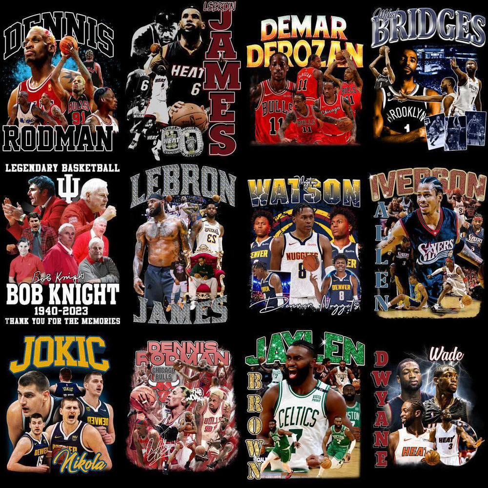 58 Basketball Teams Players Bootleg Homage Designs Bundle PNG